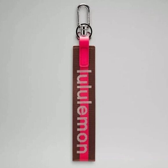 NWT Lululemon Never Lost Keychain *Wordmark - Ancient Copper/Glaze Pink/White - Picture 1 of 3